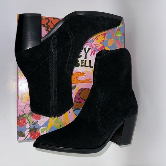 Jeffrey Campbell Womens Boots Jessine Bootie Black Suede 7 - Picture 1 of 8